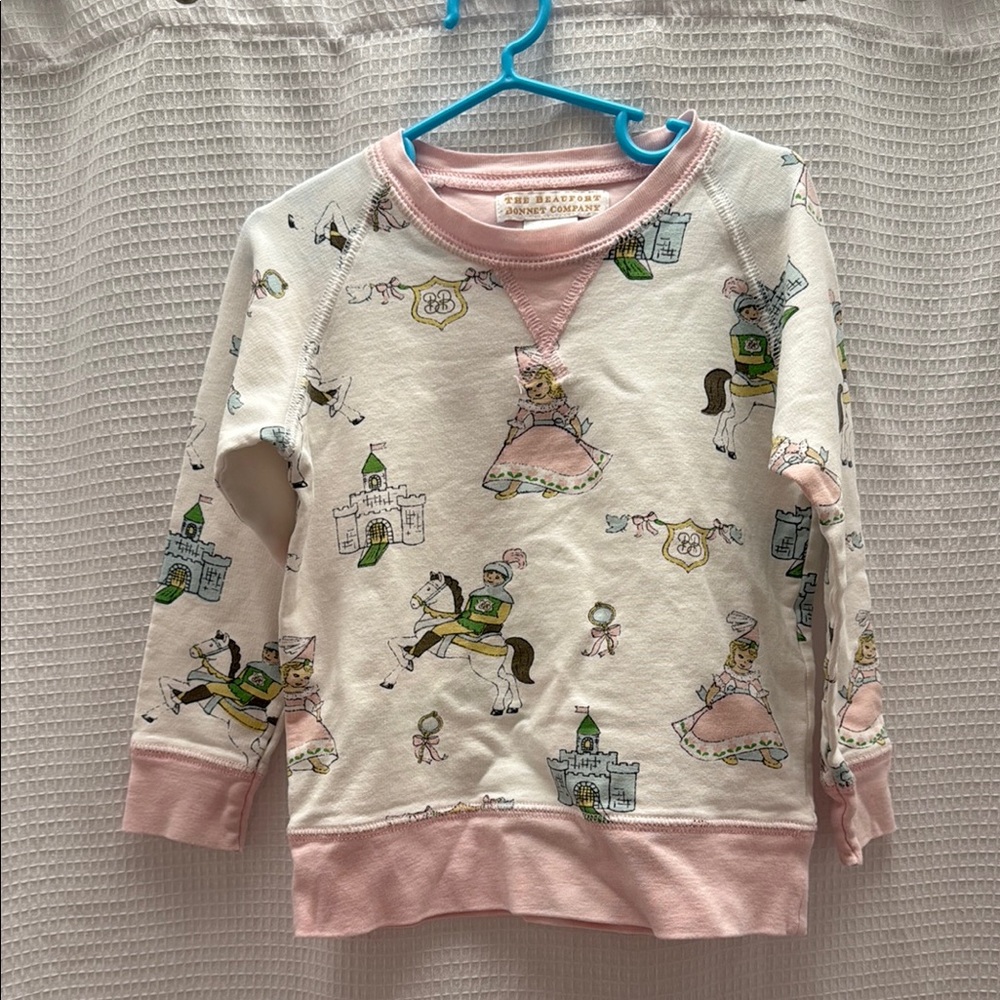 Girls' Pink and Cream Sweatshirt by Beaufort Bonnet Company
